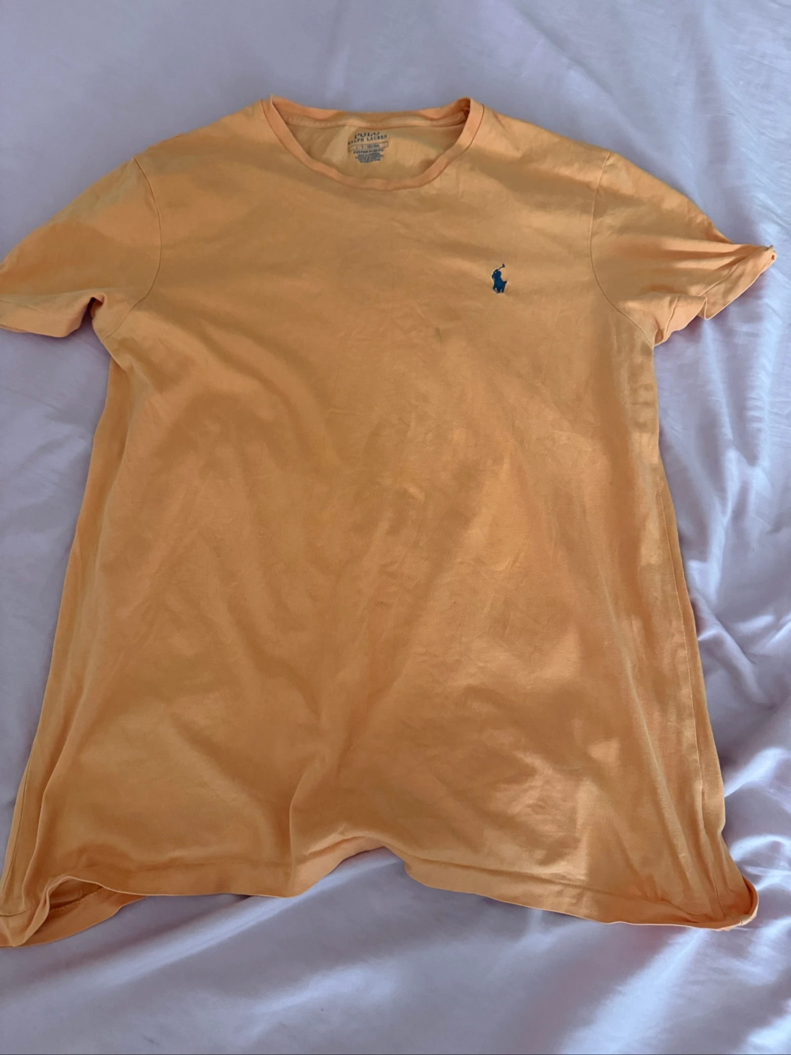 Camiseta Polo Ralph Lauren Custom Slim Fit L Naranja